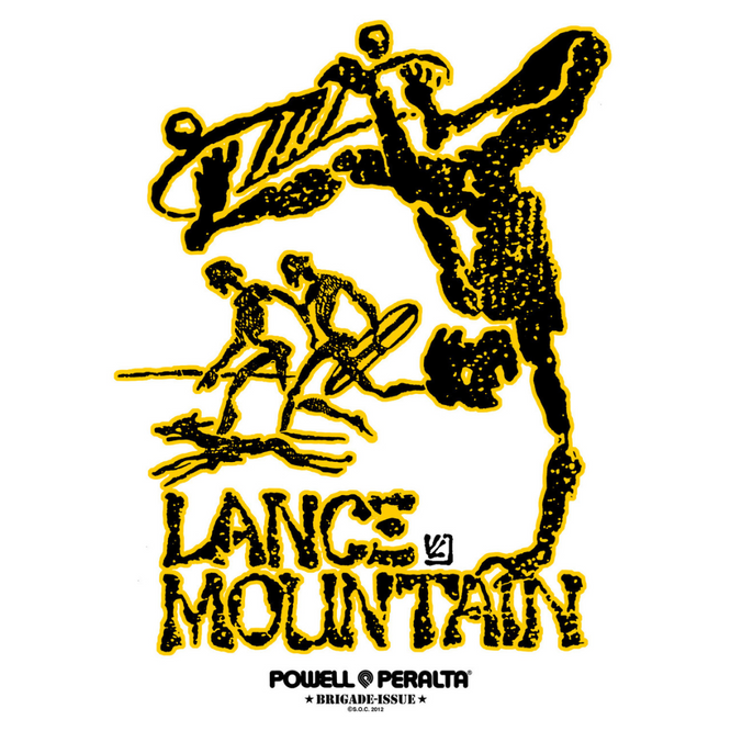 Lance Mountain Bones Brigade Sticker Yellow