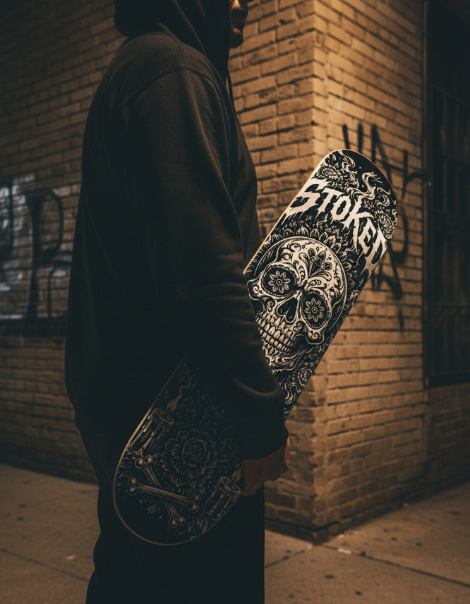 Flor de Muerte Glow in the Dark Skateboard Deck