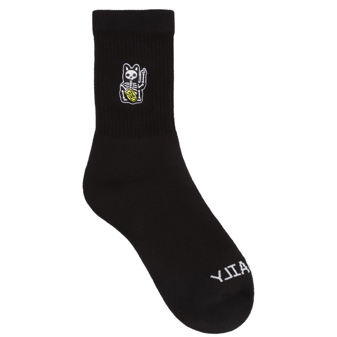 Hallow Cat Socks Black