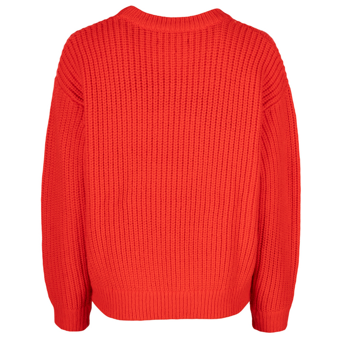 Womens Hairiette Knit Crewneck Red Alert