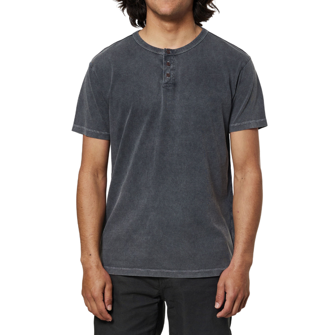 Mesa Henley T-shirt Black Sand Wash