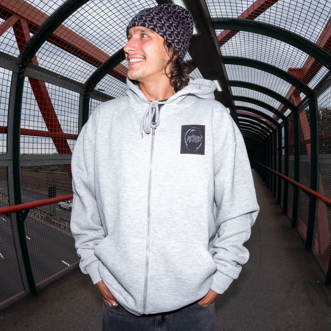 Vortex Zip Hoodie Gris chiné