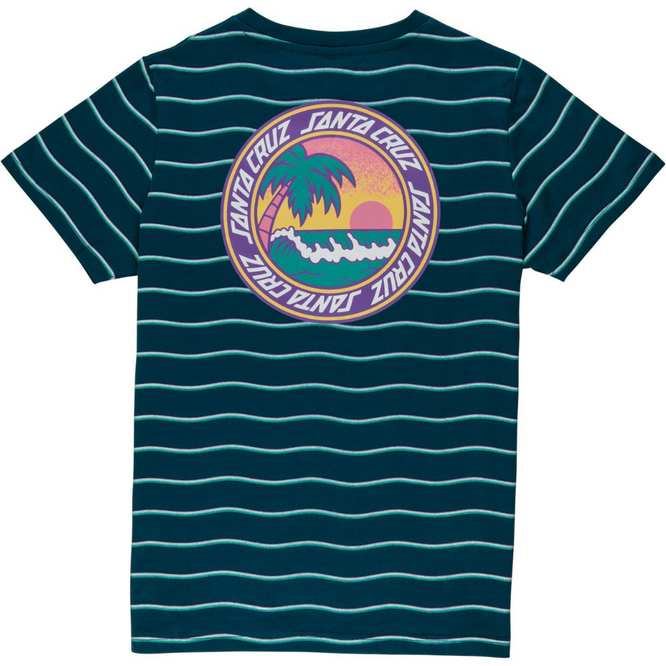 T-shirt Kids Paradise Break Tidal Teal Wave Stripe