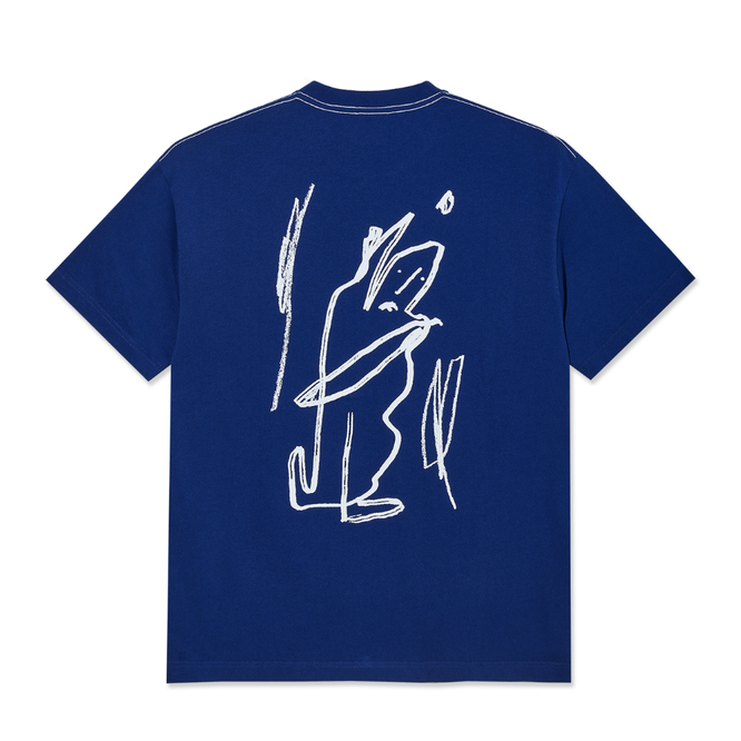 Contrast Doodle T-Shirt Ultramarine/White