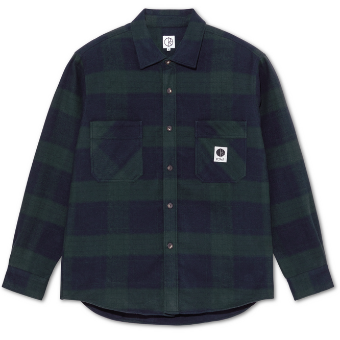 Mike LS Shirt Flannel Navy/Teal