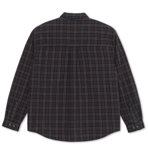 Mitchell LS Shirt Flannel Navy/Brown