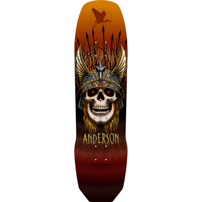 Andy Anderson Heron Skull Rust 8.45" (crâne de héron) Skateboard Deck