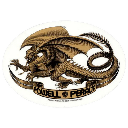 Oval Dragon Sticker Bronze