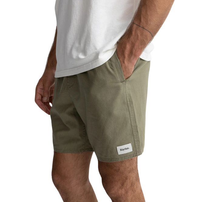 Short Jam en lin classique Olive