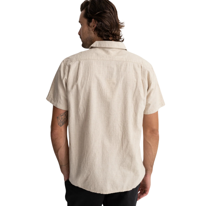 Classic Linnen Short Sleeve Shirt Sand