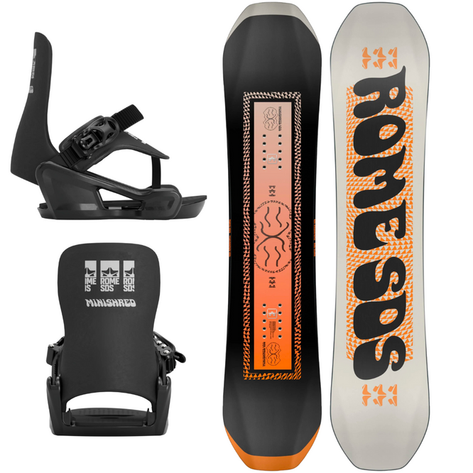 Snowboard Minishred 120 2024 + fixations de snowboard Minishred 2024 Snowboard Set