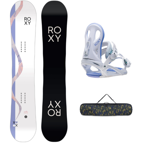 Womens Xoxo Pro 145 Snowboard + Viva White Snowboardbindingen + Pipe Bag Cascade Camo 157