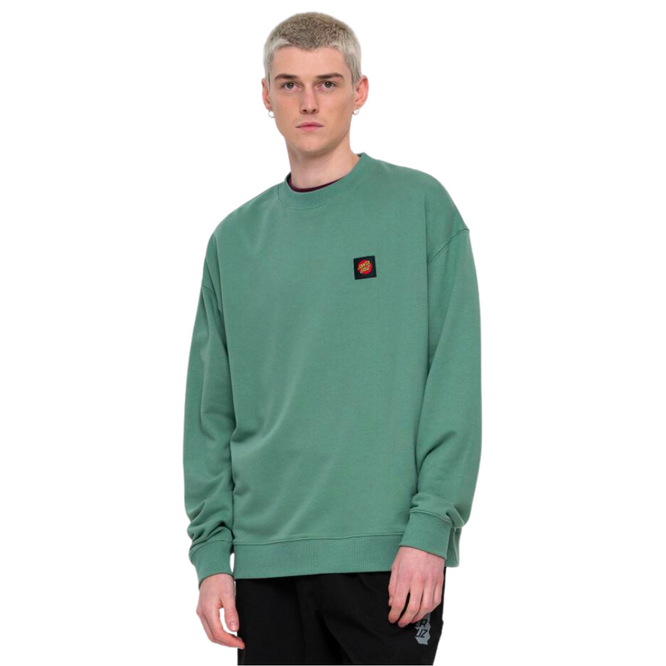 Classic Label Crew Sweater Mineral Green