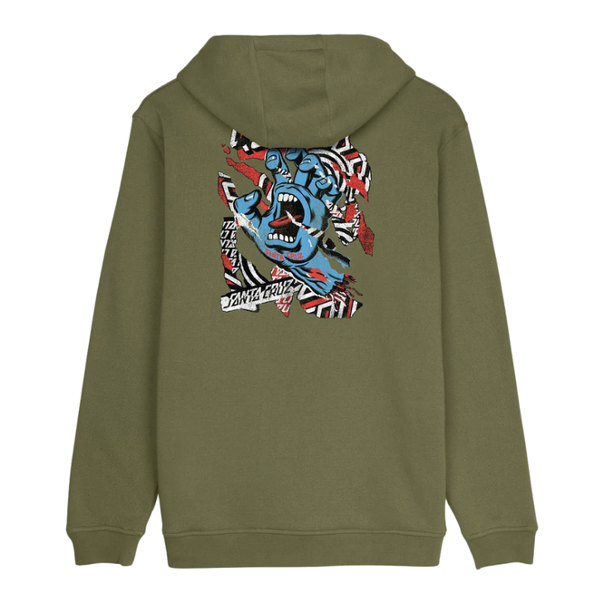Damaged Hand Hoodie Deep Olive