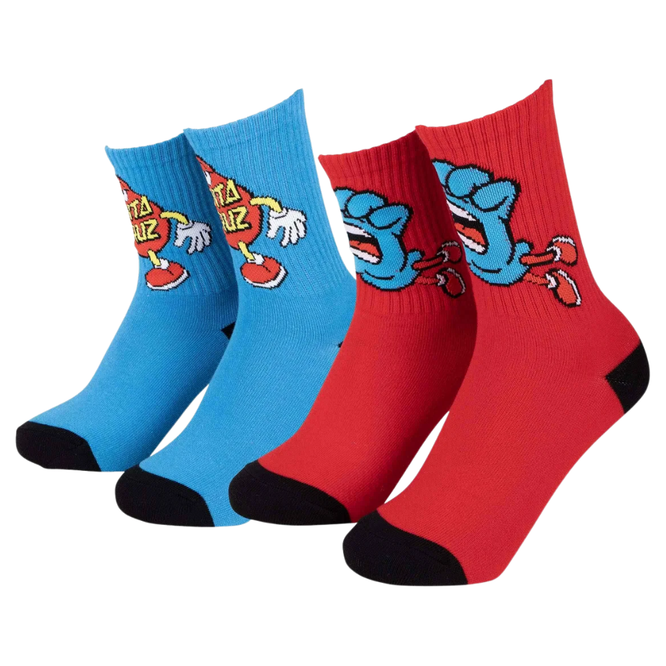 Kids Dude Socks 2Pack Dude Blue/Dude Red