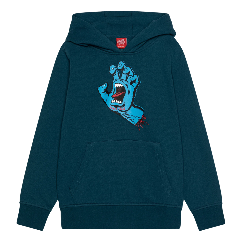 Santa Cruz Kids Screaming Hand Hoodie Tidal Teal Stoked Boardshop santa-cruz-kids-screaming-hand-hoodie-tidal-teal-stoked-boardshop