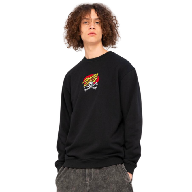 Meek Slasher Oval Dot Crew Sweatshirt Black