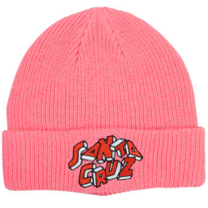 Scattered Strip Beanie Candy Pink