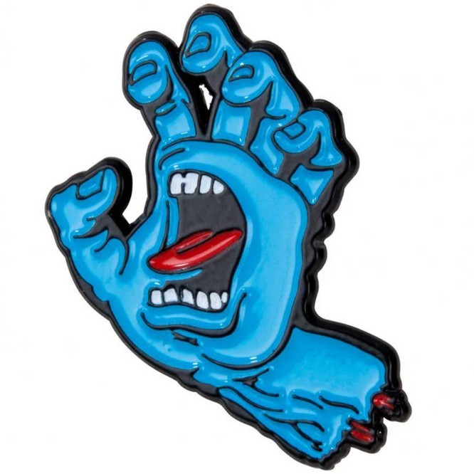 Screaming Hand Pin Blue
