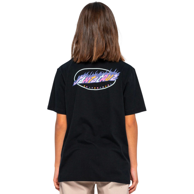Womens Oval Flame Dot Fusion T-Shirt Black