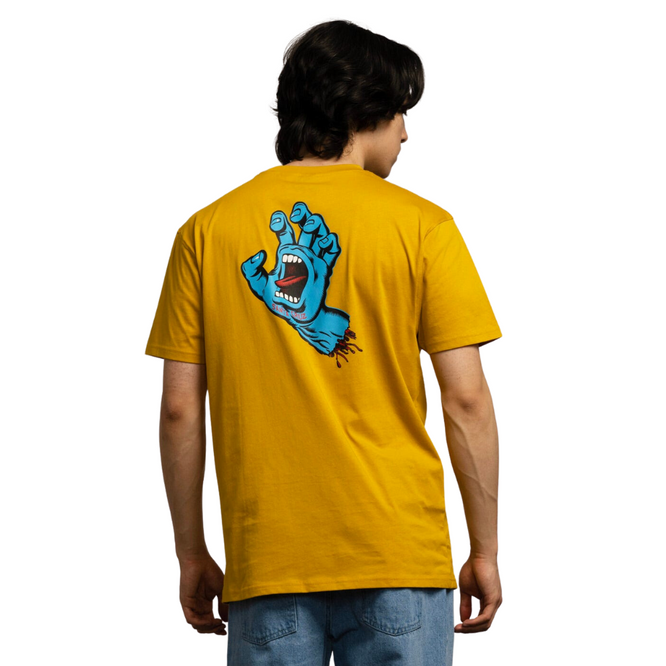 Screaming Hand Chest T-shirt Old Gold