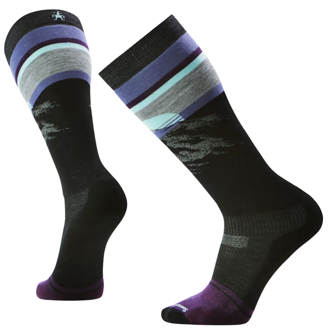 Chaussettes de snowboard Cargeted Cushion Mountain Sunrise OTC noires