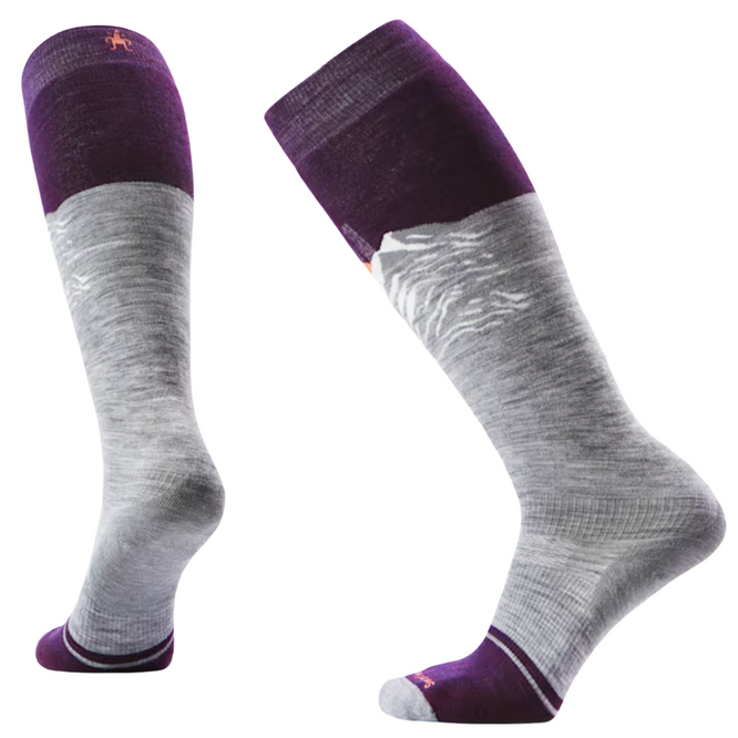 Chaussettes de snowboard pour femmes avec coussin ciblé Valley Sunset OTC gris clair