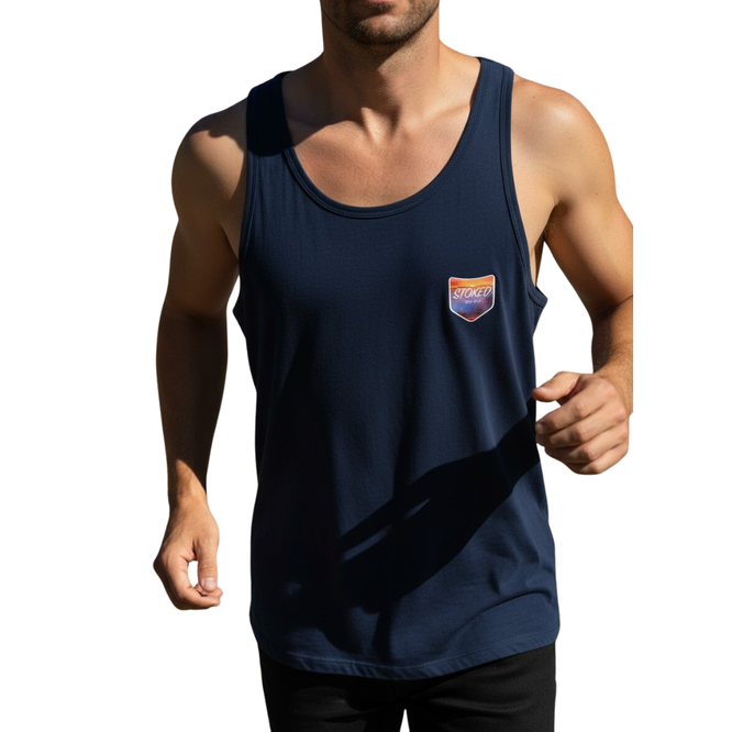 Hell Yeah Sunset Navy Tank Top