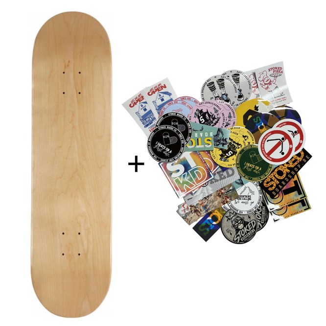 Stoked Blanco Sticker Skateboard Deck