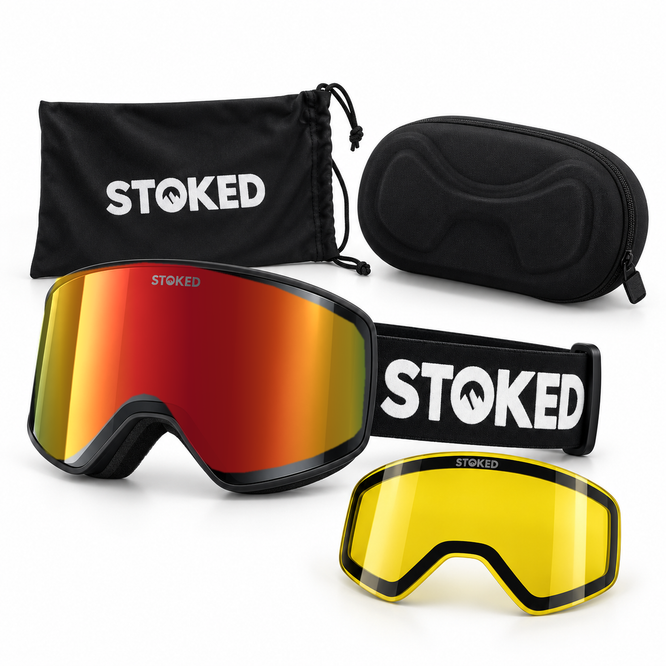 Summit HD Revo Fuego Red + Yellow Lens 2027 Ski & Snowboard Goggles