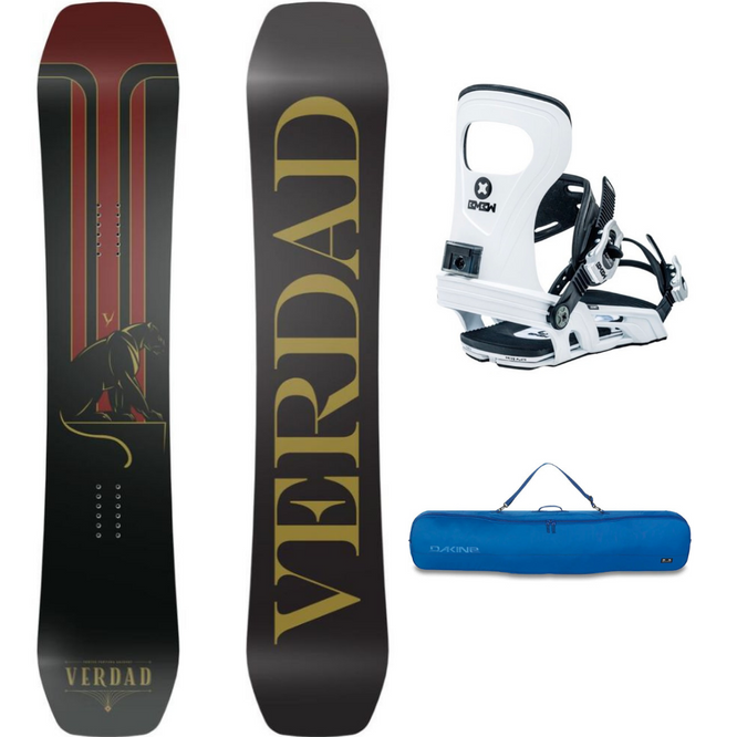 Emperor 159W Snowboard + Joint White Snowboard Bindings + Pipe Snowboard Bag Deep Blue 165