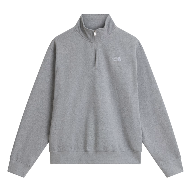 Essential Simple Dome 1/4 Zip Hoodie Pale Grey