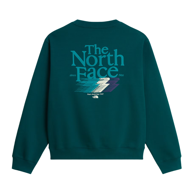 Retro Trail Relaxed Crewneck Sweater Pacific Teal