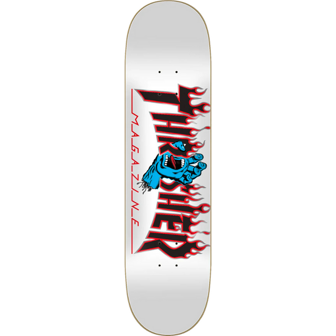Thrasher Screaming Flame White 8.0" Skateboard Deck
