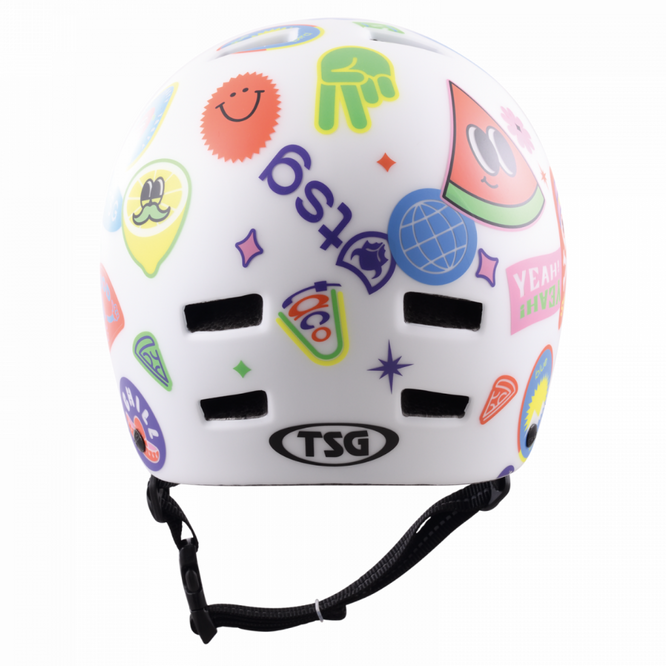 Kids Nipper Maxi Graphic Design White Happy Sticker Helmet