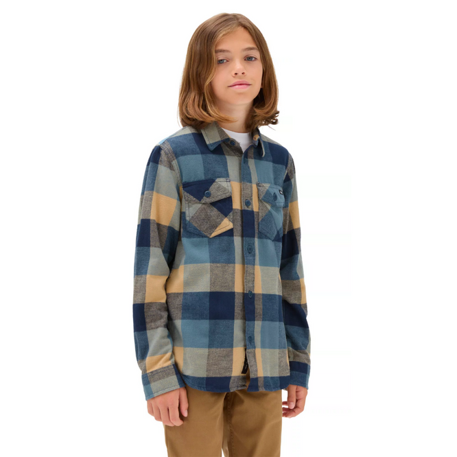 Kids Box Flannel Shirt Bluestone/Taos Taupe