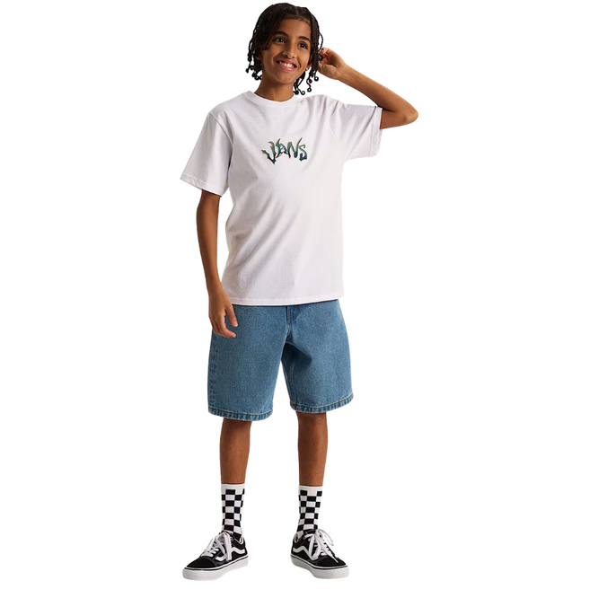 Kids Check-5 Baggy Denim Short Stonewash/Blue