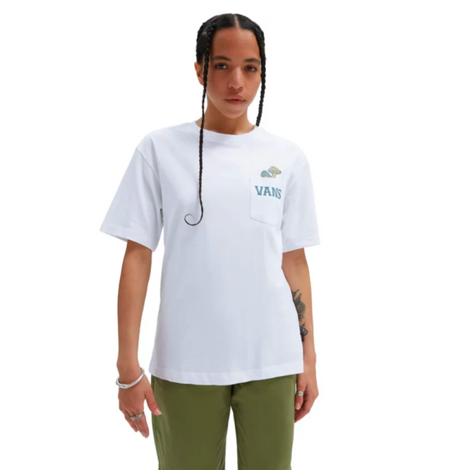Womens Better Daze Pocket T-shirt Dusk Downer White