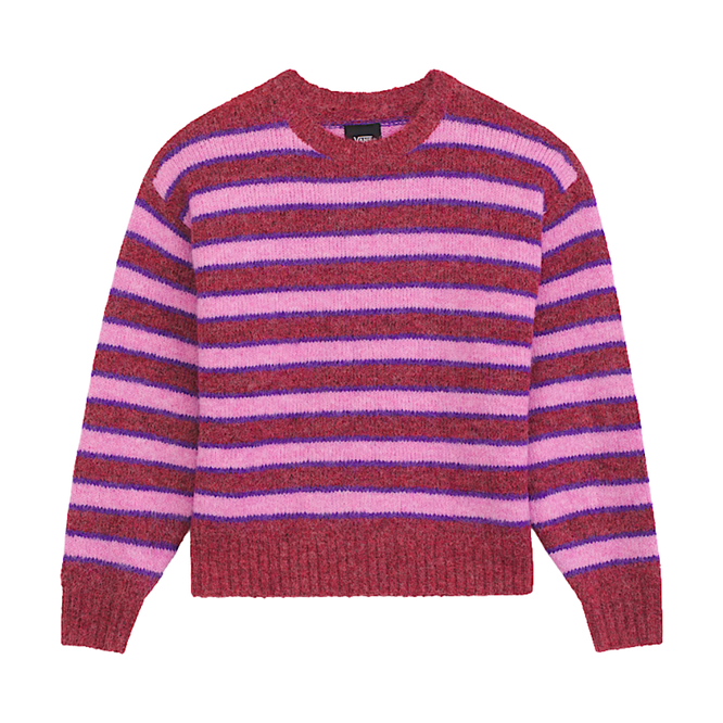 Womens Rollins Stripe Crewneck Poppy Ember Red/Purple Licorice