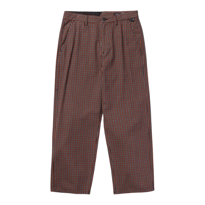 Billow Plaid Pants Patina Brown