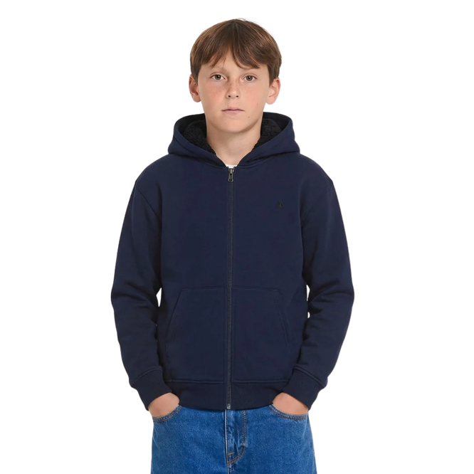 Kids Single Stone Lined Zip Hoodie Marine