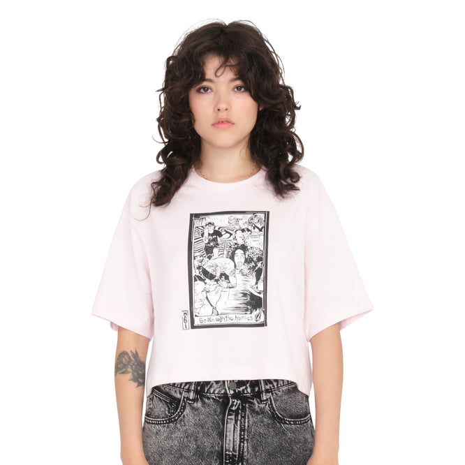 Womens Drumstone T-shirt Lilac Ash