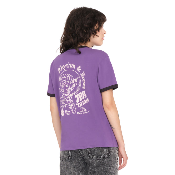 Womens Truly Ringer T-shirt Deep Purple