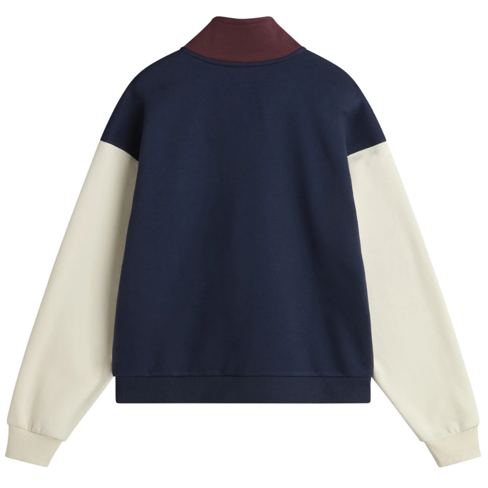 Womens Colorblock Half Zip Mock Dress Blues/Port Royale