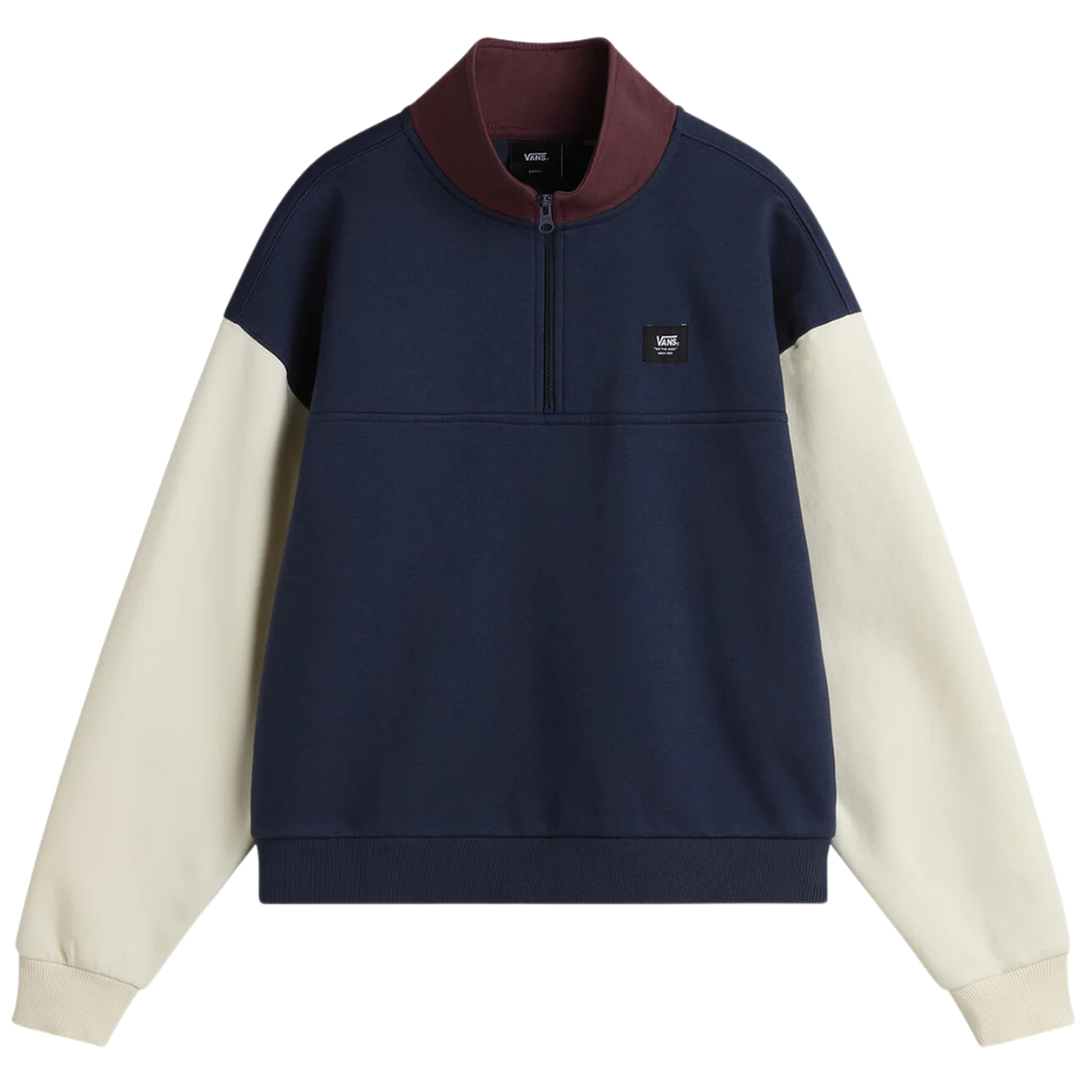 Womens Colorblock Half Zip Mock Dress Blues/Port Royale