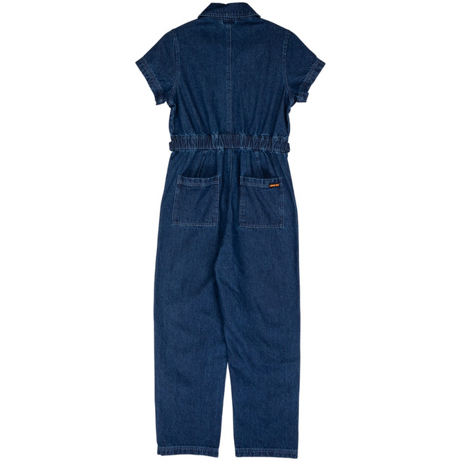 Womens Line Up Utility Jumpsuit Classic Blue Denim