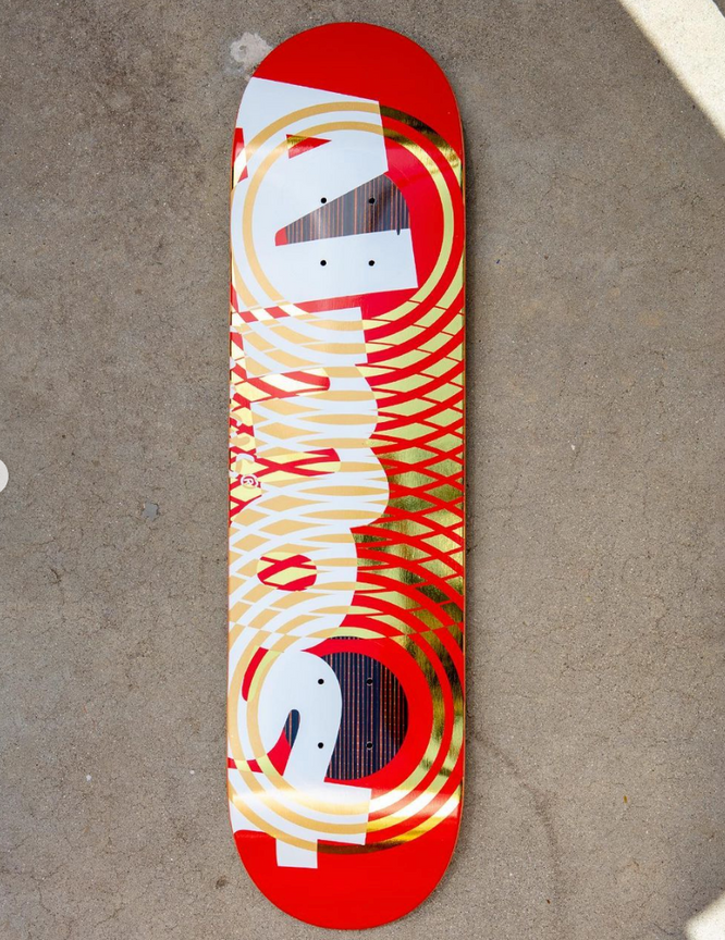 Interweave Rings Impact Cooper Red 8.0" Skateboard Deck
