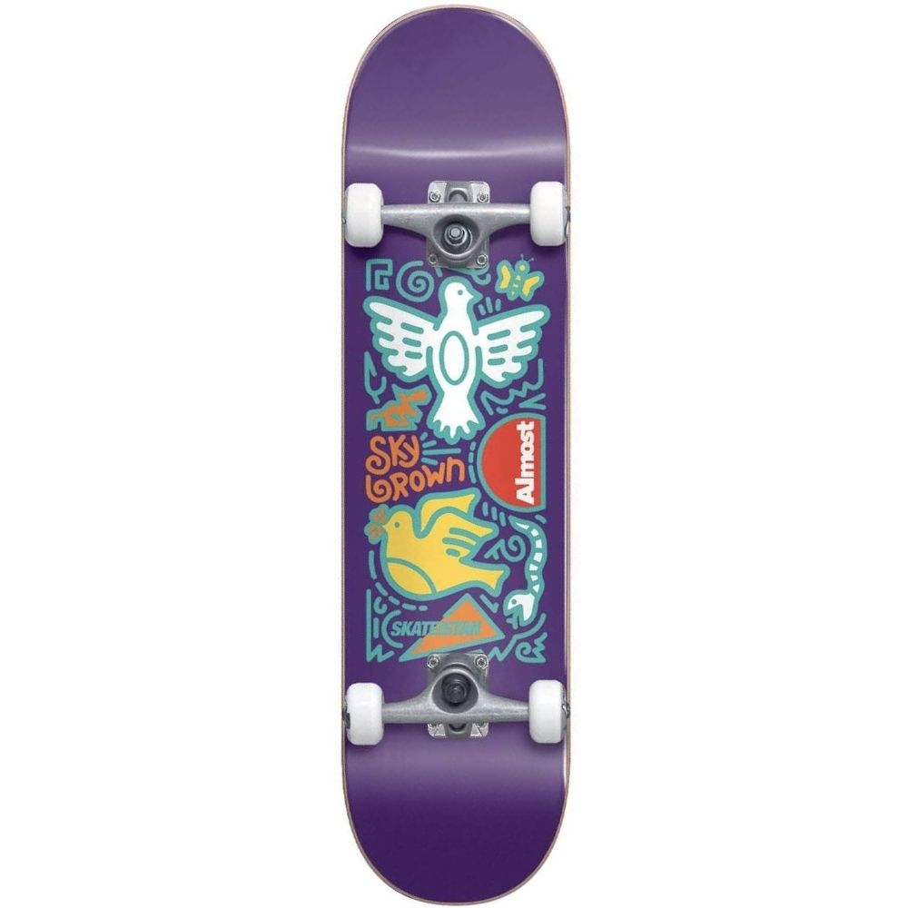 Skateistan Sky Doodle FP Purple 7.875" Complete Skateboard