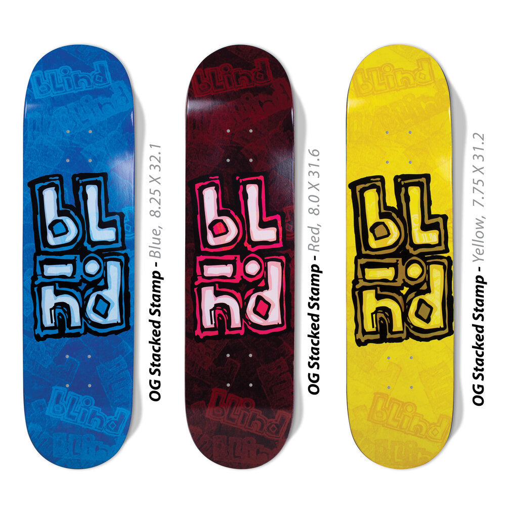 OG Stacked Stamp RHM Yellow 7.75" Skateboard Deck