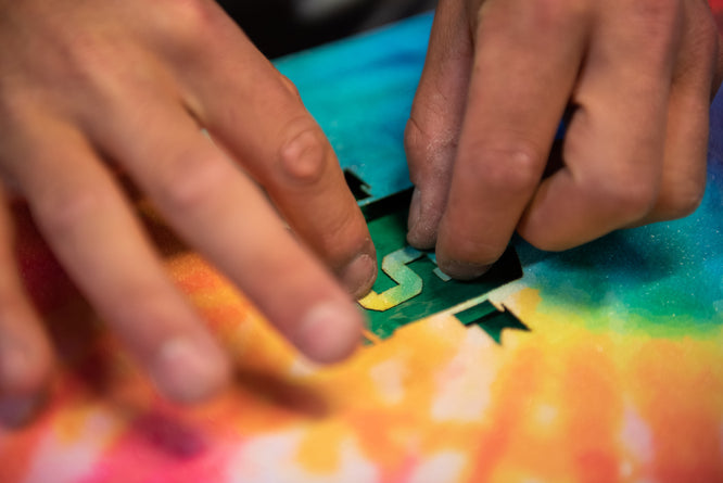 Stoked Logo Laser-Cut Tiedye Griptape